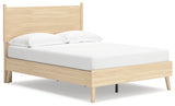 Cabinella Full Platform Panel Bed with 2 Nightstands in Tan from Ashley - Luna Furniture