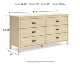 Cabinella Full Platform Panel Bed with Dresser, Chest and 2 Nightstands in Tan from Ashley - Luna Furniture