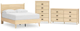 Cabinella Full Platform Panel Bed with Dresser and Chest in Tan from Ashley - Luna Furniture