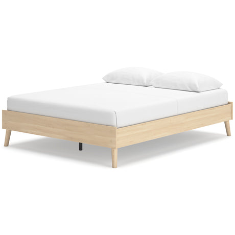 Cabinella Tan Queen Platform Base Bed from Ashley Furniture - Luna Furniture