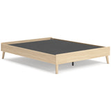 Cabinella Tan Queen Platform Base Bed from Ashley Furniture - Luna Furniture