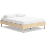 Cabinella Tan Queen Platform Base Bed from Ashley Furniture - Luna Furniture
