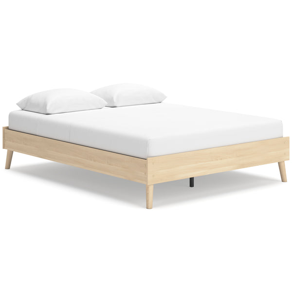 Cabinella Tan Queen Platform Base Bed