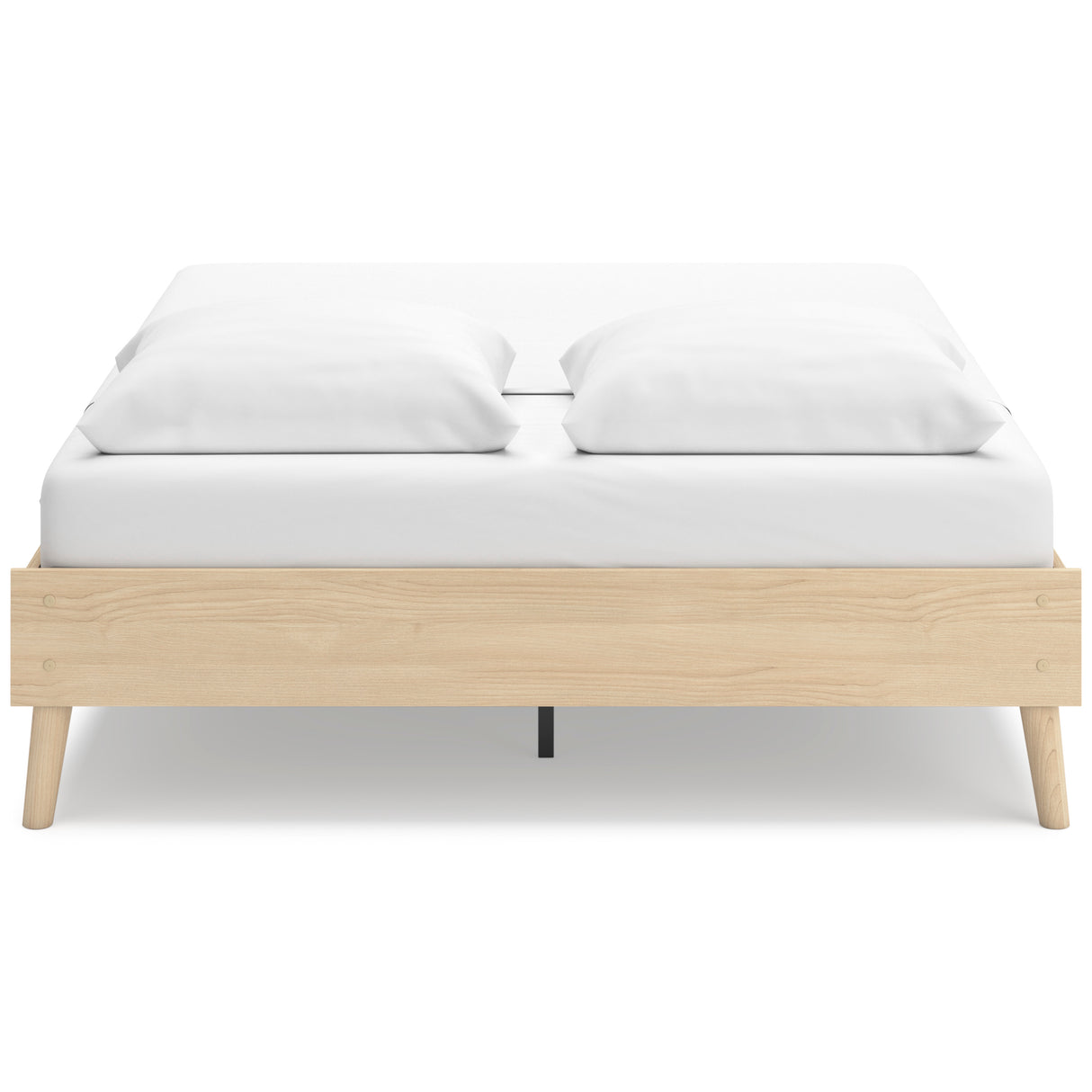 Cabinella Tan Queen Platform Base Bed from Ashley Furniture - Luna Furniture