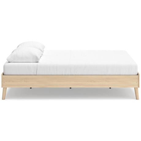 Cabinella Tan Queen Platform Base Bed from Ashley Furniture - Luna Furniture