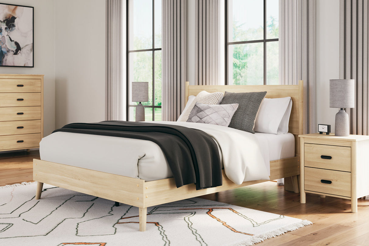 Cabinella Tan Queen Platform Bed from Ashley - Luna Furniture
