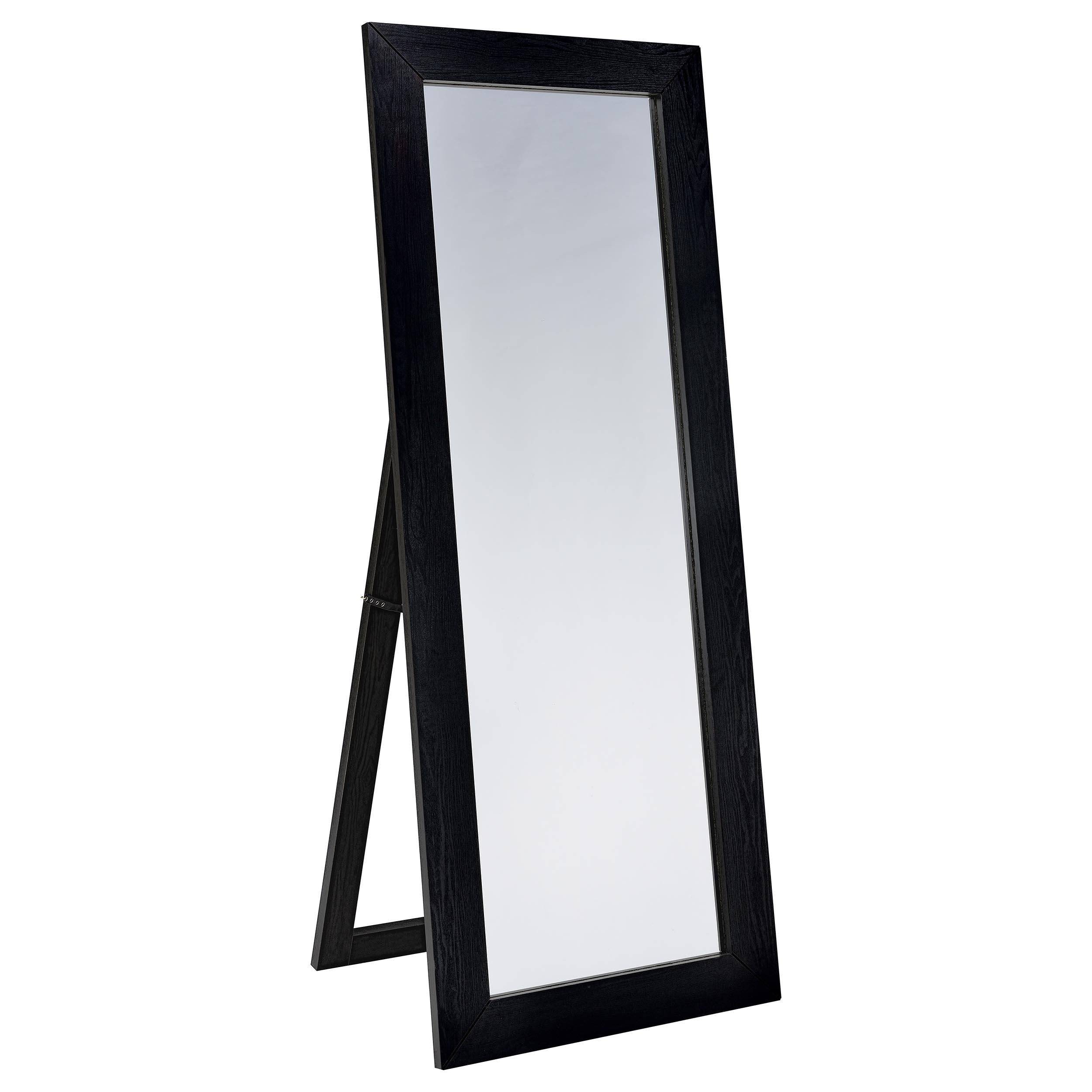 Cadence Black Oak Tempered Glass Full Length Standing Mirror