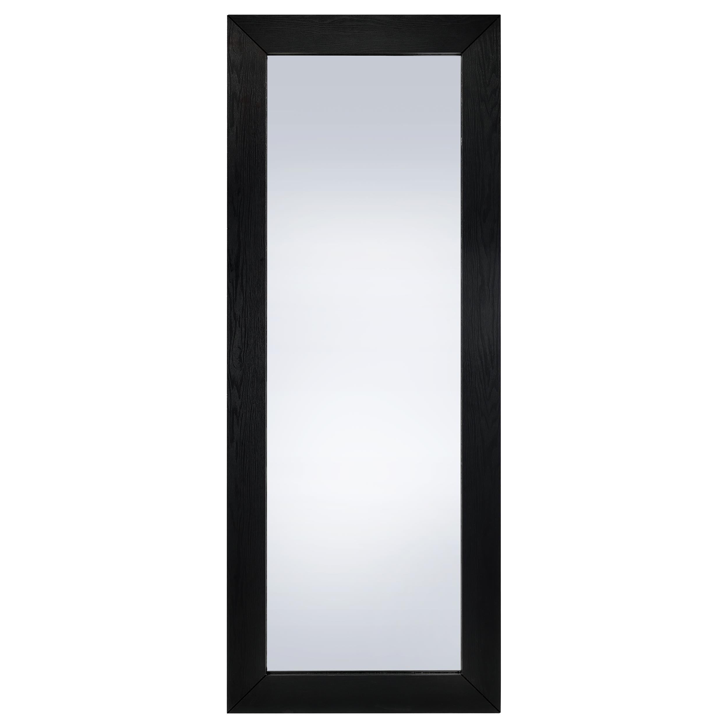 Cadence Black Oak Tempered Glass Full Length Standing Mirror