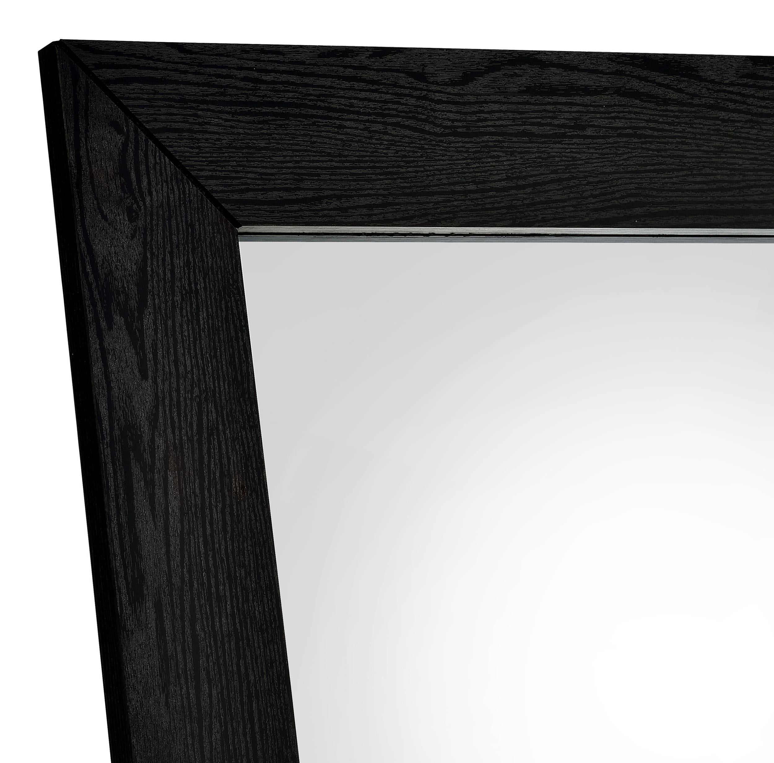 Cadence Black Oak Tempered Glass Full Length Standing Mirror