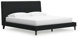 Cadmori Black King Upholstered Platform Bed from Ashley - Luna Furniture