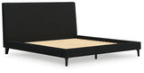 Cadmori Black King Upholstered Platform Bed from Ashley - Luna Furniture