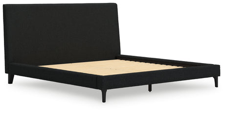 Cadmori Black Upholstered Platform Bedroom Set from Ashley - Luna Furniture