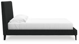 Cadmori Black King Upholstered Platform Bed from Ashley - Luna Furniture