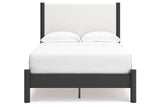 Cadmori Black/White Full Upholstered Platform Bed from Ashley - Luna Furniture
