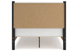 Cadmori Black/White Full Upholstered Platform Bed from Ashley - Luna Furniture