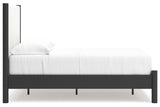 Cadmori Black/White Full Upholstered Platform Bed from Ashley - Luna Furniture