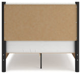 Cadmori Full Upholstered Panel Bed with Dresser in Black/White from Ashley - Luna Furniture