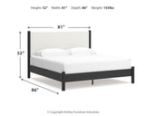 Cadmori King Upholstered Panel Bed with Dresser in Black/White from Ashley - Luna Furniture