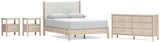 Cadmori Queen Upholstered Panel Bed with Dresser and 2 Nightstands in Two-tone from Ashley - Luna Furniture
