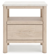 Cadmori Queen Upholstered Panel Bed with Dresser and 2 Nightstands in Two-tone from Ashley - Luna Furniture