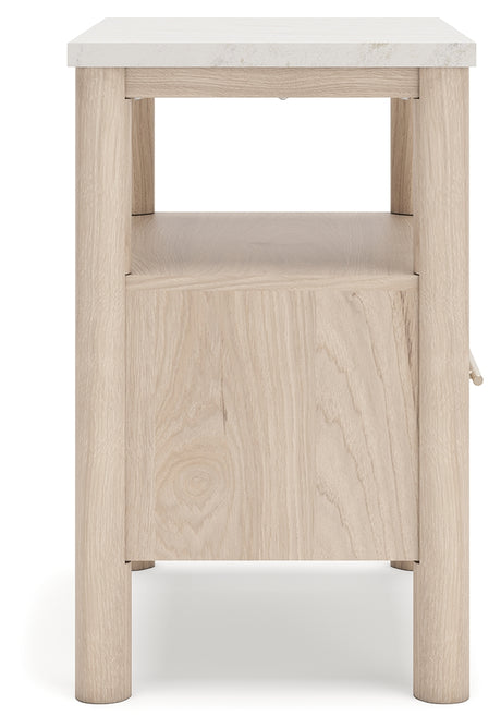 Cadmori Queen Upholstered Panel Bed with Dresser and 2 Nightstands in Two-tone from Ashley - Luna Furniture