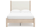 Cadmori Tan/Beige Full Upholstered Platform Bed from Ashley - Luna Furniture