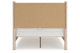 Cadmori Tan/Beige Full Upholstered Platform Bed from Ashley - Luna Furniture