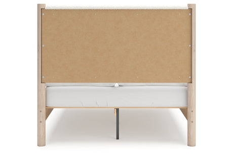 Cadmori Tan/Beige Full Upholstered Platform Bed from Ashley - Luna Furniture
