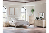 Cadmori Tan/Beige King Upholstered Platform Bed from Ashley - Luna Furniture