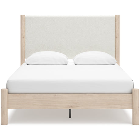 Cadmori Tan/Beige Upholstered Platform Bedroom Set from Ashley - Luna Furniture