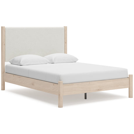 Cadmori Tan/Beige Upholstered Platform Bedroom Set from Ashley - Luna Furniture
