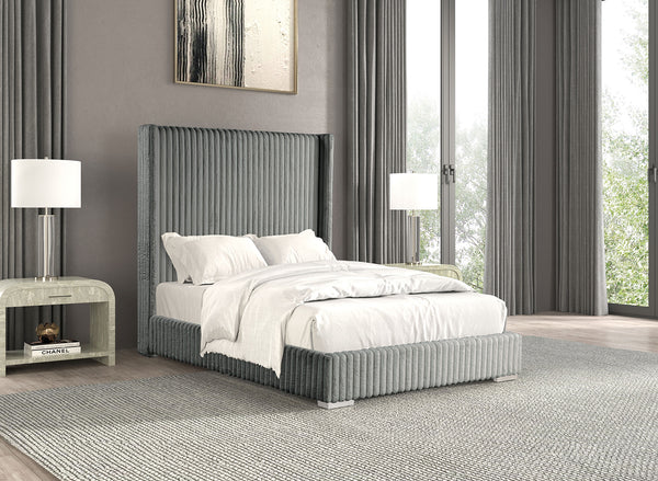 Cadwell Gray King Upholstered Platform Bed