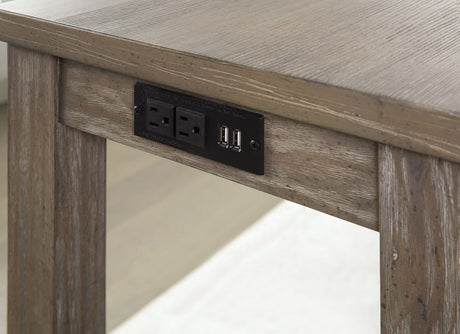 Caerleon Wire-Brushed Gray/Gray 4 Pc. Counter Ht. Dining Set from Furniture of America - Luna Furniture