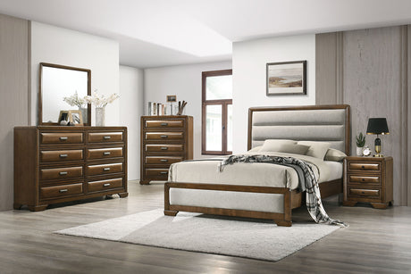 Caerwys Brown/Light Gray Queen Bed from Furniture of America - Luna Furniture