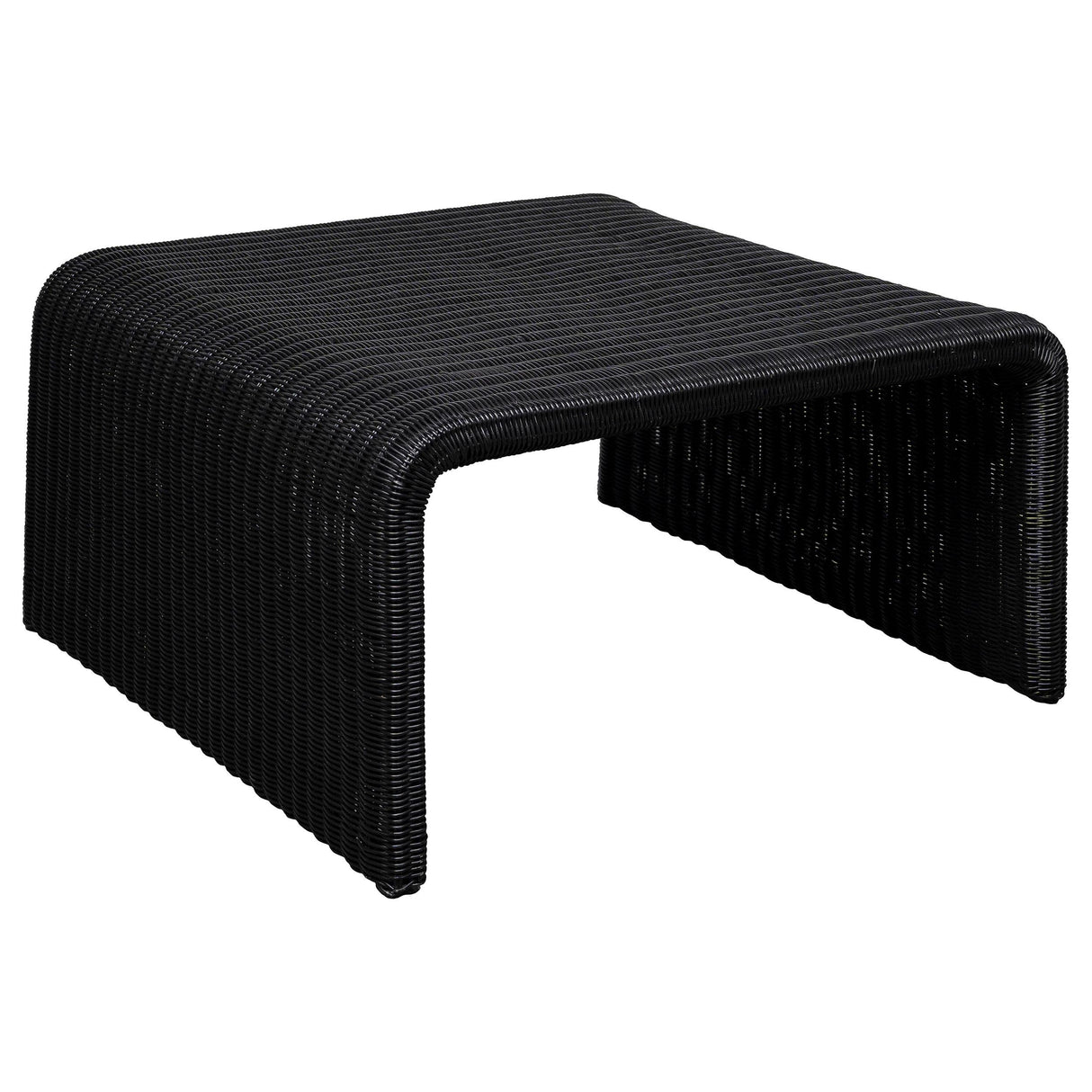 Cahya Black 2-Piece Rattan Coffee and End Table Set from Coaster - Luna Furniture