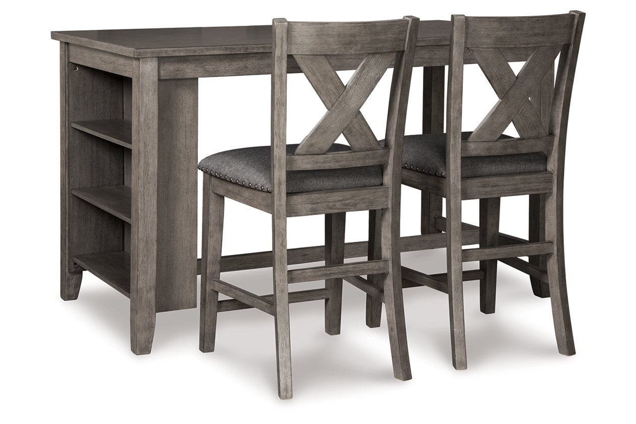 Caitbrook Gray Counter Height Dining Table and 2 Barstools from Ashley - Luna Furniture