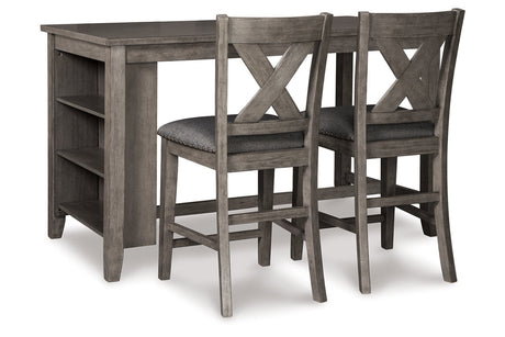 Caitbrook Gray Counter Height Dining Table and 2 Barstools from Ashley - Luna Furniture