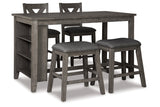 Caitbrook Gray Counter Height Dining Table and 4 Barstools from Ashley - Luna Furniture