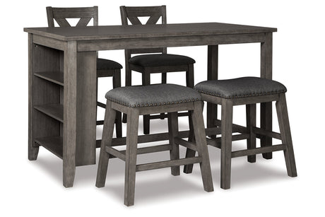 Caitbrook Gray Counter Height Dining Table and 4 Barstools from Ashley - Luna Furniture