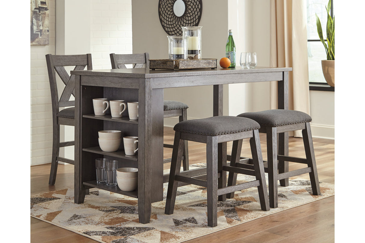 Caitbrook Gray Counter Height Dining Table and 4 Barstools from Ashley - Luna Furniture