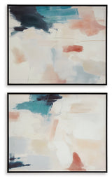 Caldish Blue/White/Pink Wall Art from Ashley - Luna Furniture