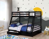 California Black Twin/Full Bunk Bed from Furniture of America - Luna Furniture
