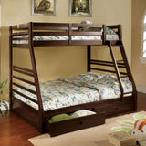 California Dark Walnut Bunk Bed from Furniture of America - Luna Furniture