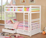 California White Twin/Twin Bunk Bed from Furniture of America - Luna Furniture