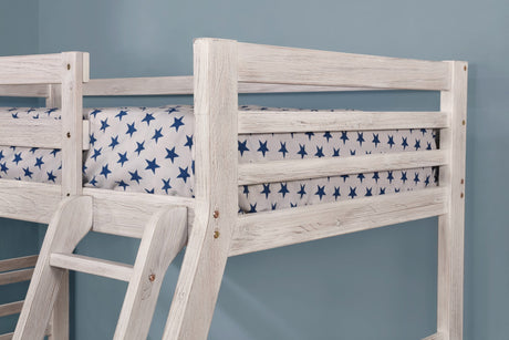 California Wire-Brushed White Bunk Bed from Furniture of America - Luna Furniture