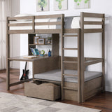 Callistus Warm Gray Twin/Workstation Loft Bed from Furniture of America - Luna Furniture