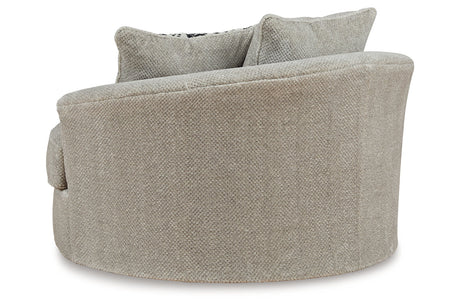 Calnita Sisal Oversized Swivel Chair and Ottoman from Ashley - Luna Furniture