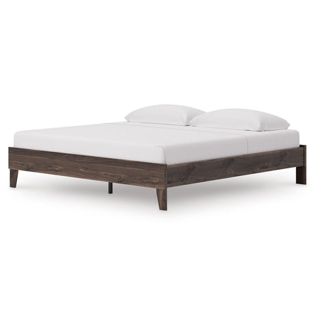 Calverson Brown King Platform Base Bed from Ashley - Luna Furniture