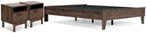 Calverson Full Platform Bed with 2 Nightstands in Mocha from Ashley - Luna Furniture