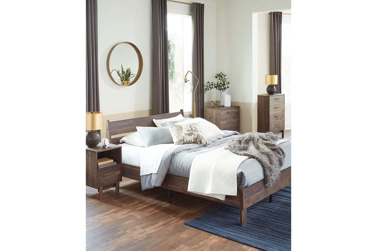 Calverson Mocha Queen Platform Bed from Ashley - Luna Furniture